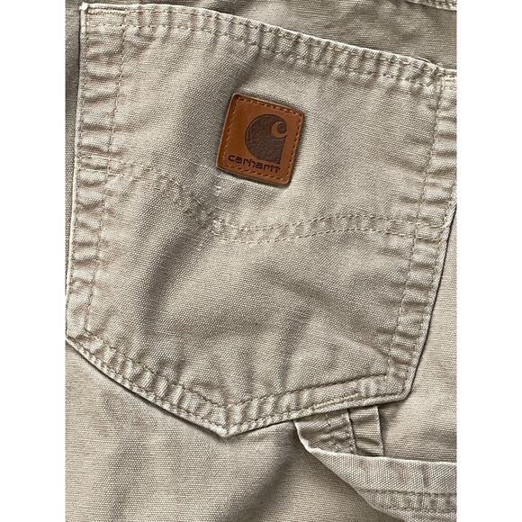 Carhartt Khaki Carpenter Jeans Loose Original Fit Cotton - Picture 2 of 7